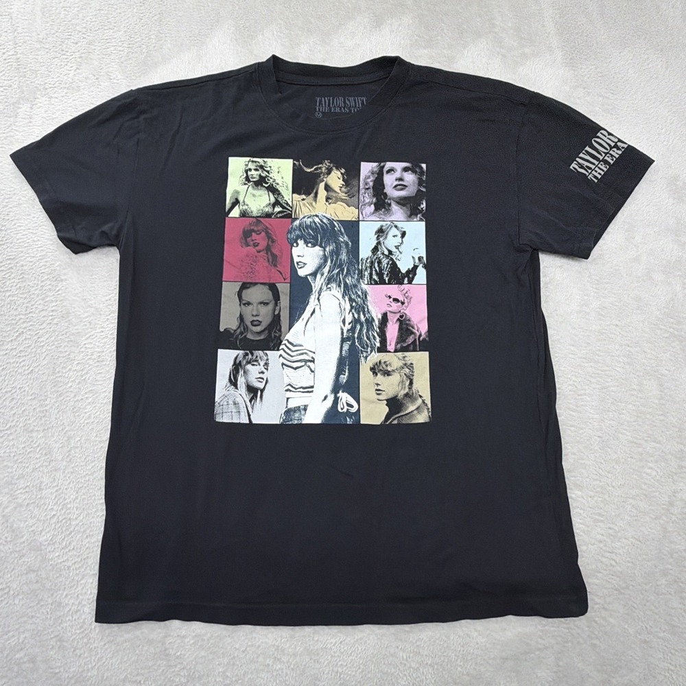 Taylor Swift The Eras Tour Shirt Woman's Size Medium Black Concert Graphic Tee